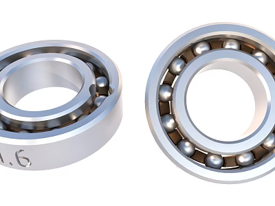 Precision Metal Ball Bearings With Inner Ring And Steel Balls 3d model