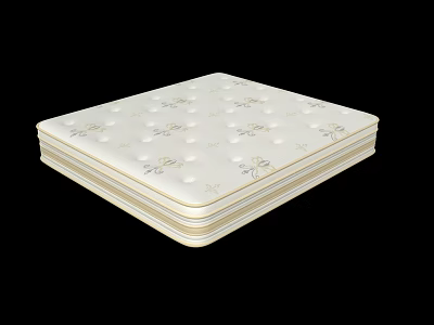 Comfortable White Mattress With Quilted Pattern And Layered Design Details 3d model