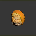 Partially Peeled Orange with Orange Flesh and White Pith on Dark Smooth Surface with Reflection