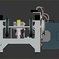 Mechanical Industrial Conveyor System With White Frame Green Belt And Yellow Control Components