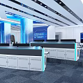 Dispatch Room Large Screen Monitoring Room Technology Hall Curved Surface Large Screen Dispatch Room Table and Chair Technology 3d model