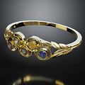 Exquisite Gold Bracelet Adorned With Multi Colored Gemstones And Leaf Motifs