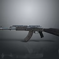 Modern Tactical Assault Rifle With Metal Body And Black Magazine Stock