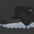 Black High Top Shoes with Mesh Upper White Rubber Sole and Adjustable Straps