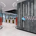 Modern Public Office Space Interior With White Desks Office Chairs Computer Monitors And City View