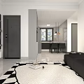 Modern Minimalist Living Dining Room With Floating TV Cabinet And Stylish Comfortable Home Interior Design