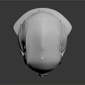 Futuristic White Head Model With Detailed Structure Sleek Design And Dark Background
