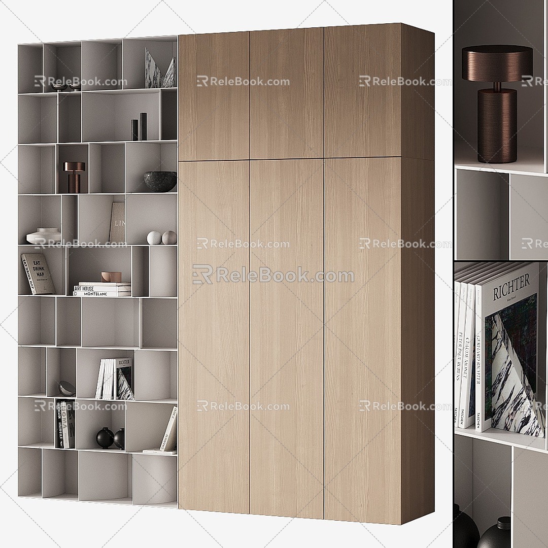 Modern Bookcase Decorations Side Table Decorative Cabinet Wardrobe Cabinet model