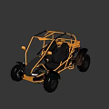 Yellow Frame Off Road Car With Black Seats And Large Tires