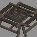 Wooden Coffee Table With Woven Top And Modern Sturdy Frame Design
