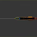 Futuristic Colorful Laser Gun With Scope Red Green Blue Accents And Laser Beam