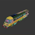 Yellow And Black Modern Train Locomotive With Streamlined Design Logo On Dark Reflective Background