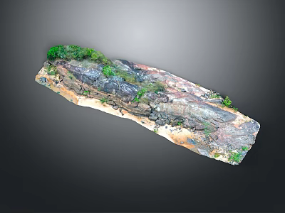 Detailed Landscape Model With Rock Terrain Green Vegetation And Natural Features 3d model