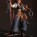 Cowboy Character With Tentacle Like Creature And Tools In 3D Model Design 3d model