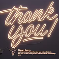 Decorative Neon Lamp Lighting Combination With Thank You Lettering And Warm Glow