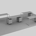 Modern Office Desks With Black Top Metal Frame And Drawer Storage