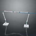 Adjustable Modern Mechanical Structure With White Bases And Blue Component Arms 3d model