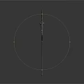 Ancient Decorative Weapon With Long Metal Shaft And Ornate Blade Design