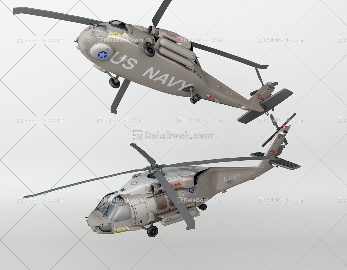 Aviation helicopter gunship toy 3d model