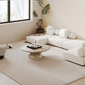Modern multi-person sofa leisure sofa chair coffee table corner table combination 3d model