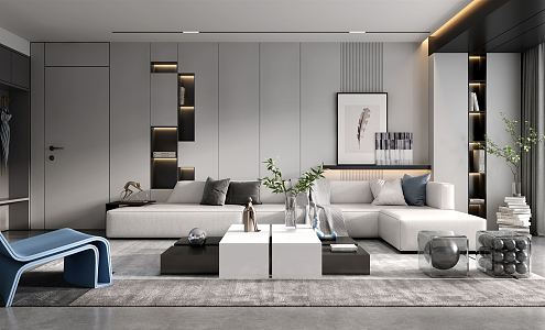 modern living room 3d model