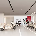 Spacious Bright Electric Vehicle Specialty Store With Pink Decor And Multiple Models
