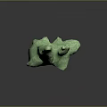 Natural Green Stone Sculpture with Cracked Texture and Irregular Rock Shape Design