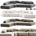 Modern Multiplayer Curved Sofa Collection 3d model