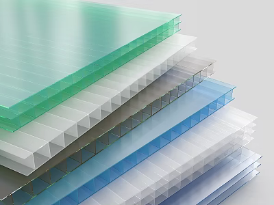 Transparent Hollow Architectural Panels With Multiple Layers Various Colors And Layered Design 3d model