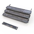 Black Stacked Long Ventilation Grille Components With Grid Design And Smaller Part