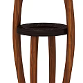 Stylish Wooden Side Tables with Carved Details Arched Frame and Black Top