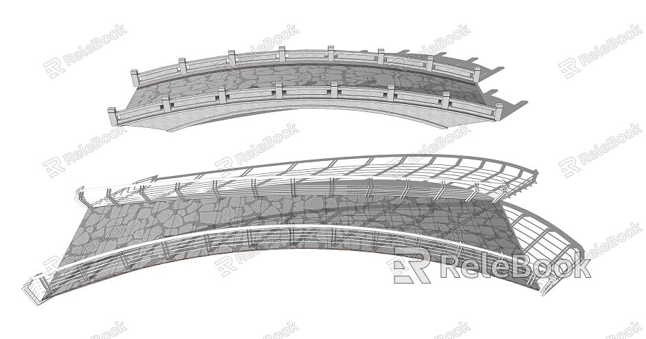 Modern landscape bridge landscape bridge small bridge model