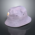 Gray Bucket Hat With Small Label On Front Casual Outdoor Wear Accessory