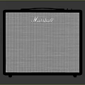 Marshall Electric Guitar Amplifier With Black And White Checkered Front Panel And Handle 3d model