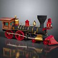 Vintage Steam Train Model With Red Black Gold Details Classic Wheels And Decorative Chimney