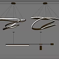 Modern Gold Spiral And Linear Chandeliers With Sleek Metal Frame Design