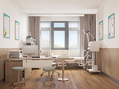 Hospital Clinic Office Examination Room Clinic Bed 3d model