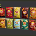 Lays Potato Chips With Assorted Flavors And Colorful Packaging