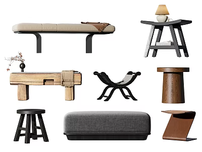 Diverse Designed Stools With Modern Styles And Quality Materials For Home Use 3d model