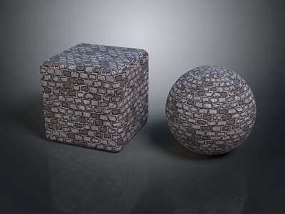 Handmade Wood Stone Cube And Sphere With Intricate Natural Texture Design 3d model