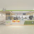 Yoyo Milk Tea Shop Interior Design With Bright Counter Fresh Fruits And Coffee Machines