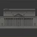Cartoon Style Classical Building Scene with Red Roof Stone Columns Grand Steps and Ornate Entrance