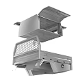 Metal Utility Storage With Mesh Shelf And Platform Drawer Design 3d model