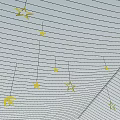Grid Pattern Decorative Lights With Star And Moon Shapes For Ceiling Decoration 3d model