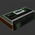 Portable Electronic Appliance With Black Silver Casing Display Screen Control Buttons And Wooden Sides
