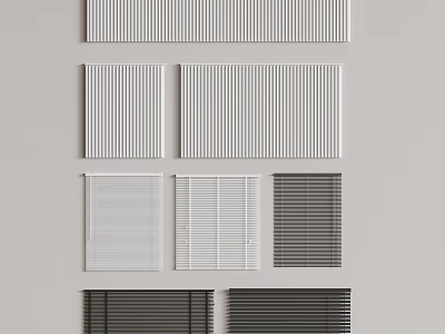Modern Curtain Styles With Vertical Stripes Venetian Blinds And Color Options For Home 3d model