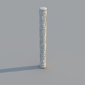 Chinese-style totem pole 3d model