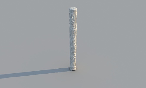 Chinese-style totem pole 3d model