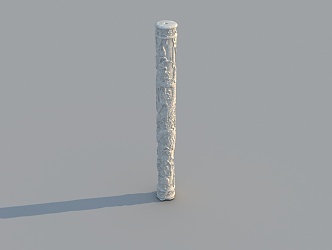 Chinese-style totem pole 3d model