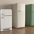 Vintage Style Retro Refrigerators In White Beige Green For Modern Kitchen Home